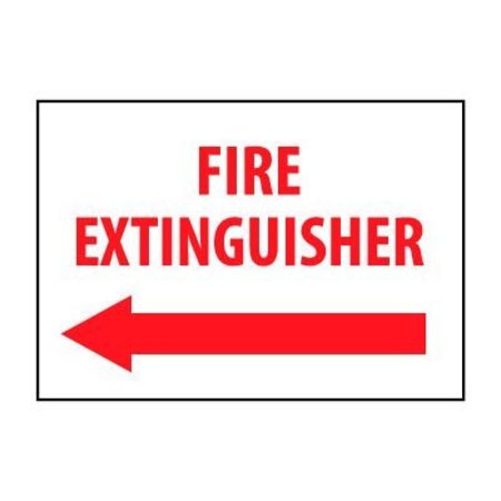 NATIONAL MARKER CO Fire Safety Sign - Fire Extinguisher with Left Arrow - Plastic M419RB